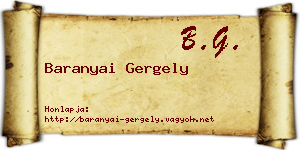 Baranyai Gergely névjegykártya